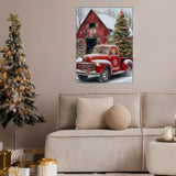Christmas Diamond Art Kits for Adults Beginner, Truck 5D Diamond Painting Kits for Adults, DIY Full Drill Winter House Diamond Dot Gem Painting for Home Wall Decor 12x16 inch BYGFHLYW