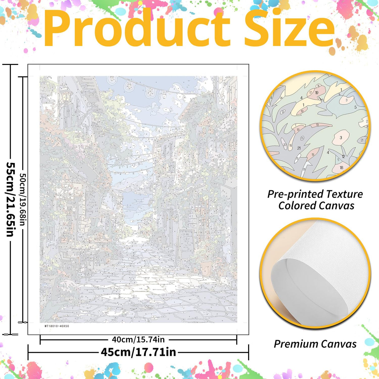 Landscape Paint by Numbers for Adult, Scenery Paint by Numbers Kit for Adults Beginners, DIY Acrylic Paint by Number on Canvas for Home Wall Art Decor 16x20 Inch Mandun