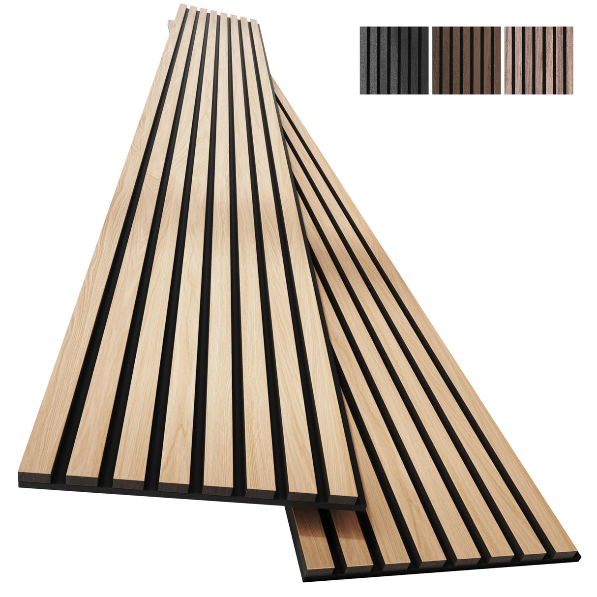 2-Pack Acoustic Wood Wall Panels - Wood Slat Wall Panels for Interior Wall Decor - Soundproof Wood Panels for Wall - Slat Wall Paneling - Wood Paneling for Walls and Ceilings COREMINDED