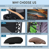 PHI VILLA XXL Oversized Padded Zero Gravity Chair, Foldable Patio Recliner, 30" Wide Seat Anti Gravity Lounger with Cup Holder, Support 400 LBS (Black) PHI VILLA