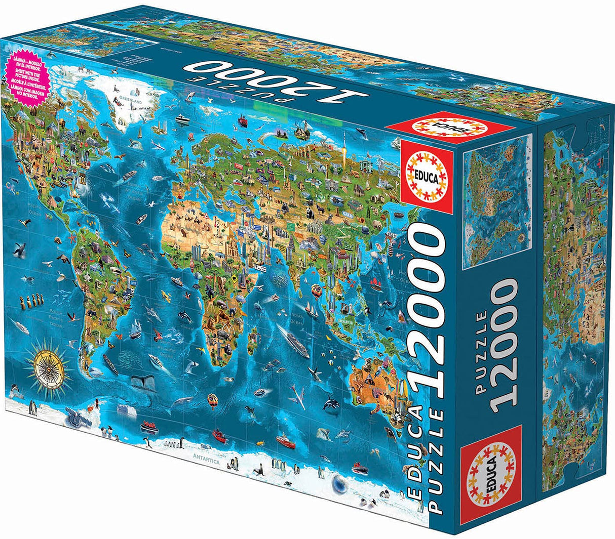 Educa 12000 Piece Jigsaw Puzzle - Wonders of The World - 19057 Educa