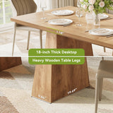 LITTLE TREE Dining Table for 6 People, Wooden Table, Rectangle Furniture with Heavy Duty Legs, Modern Kitchen Table for Home, Dining Room, Oak LITTLE TREE
