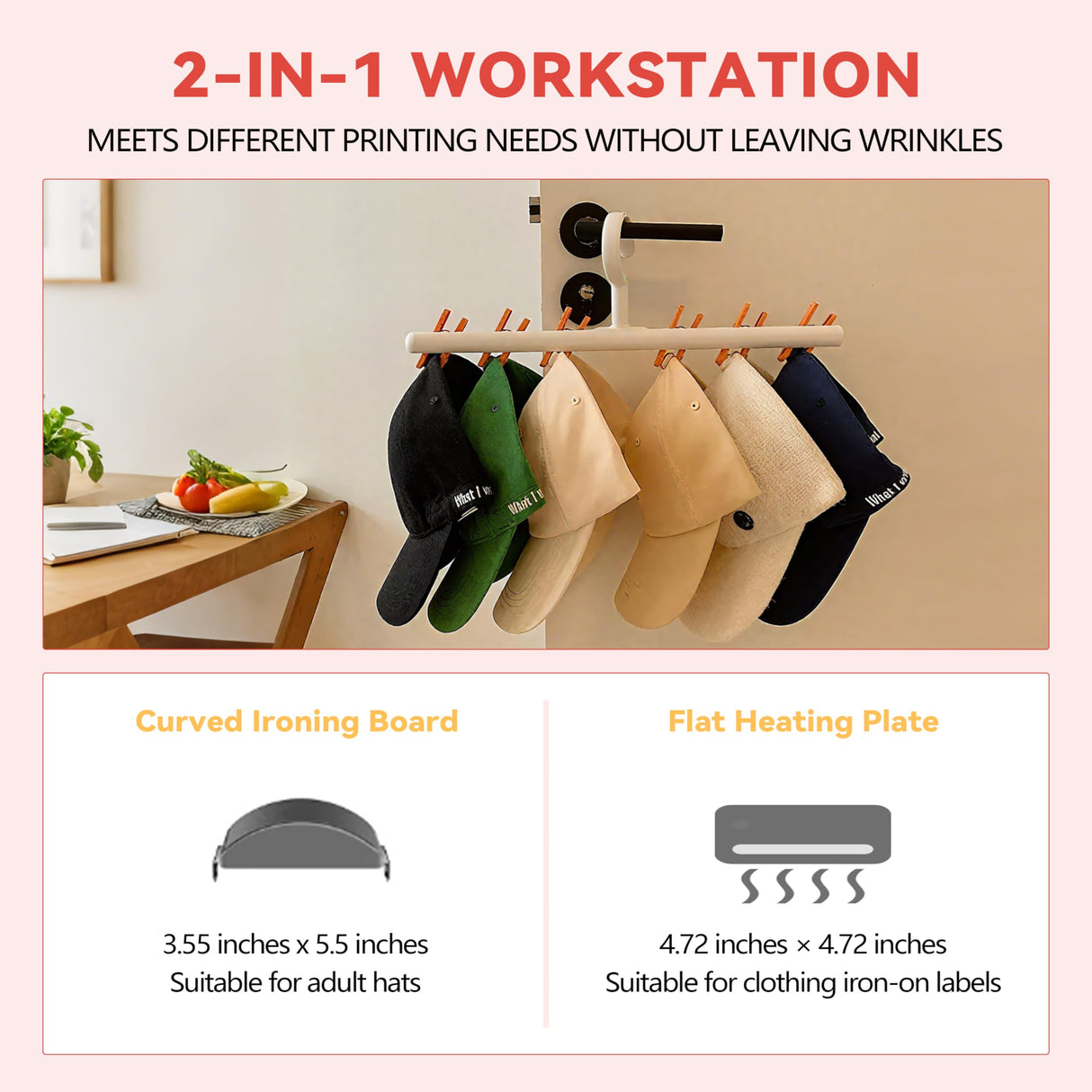 Hat Press Heat Machine, 2-in-1 Commercial Caps Hat Heat Press Transfer Machine 12x12cm Semi-Auto Magnetic Digital Press, American Standard 110V Small Label Stamping Machine Heat Press Machine for Caps Poggyyi