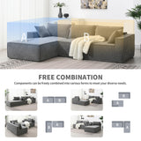 Modern Free Combination Sectional Sofa, Modular 4-Seat Couch Set, Floor Sleeper Bed, Wrinkle-Resistant, Gray Merax