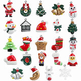 Naler 24PCS Mini Christmas Ornaments, Christmas Tree Decoration Resin Design with Santa Claus, Snowman, Reindeer and More Ornaments for Christmas Decoration New Year Naler