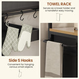 Itaar Kitchen Island with Storage, Rolling Kitchen Island Cart with Shelves and Drawers, Towel Rack, 8 S Hooks, Kitchen Cart on Wheels, for Home, Dining Room, Black Itaar