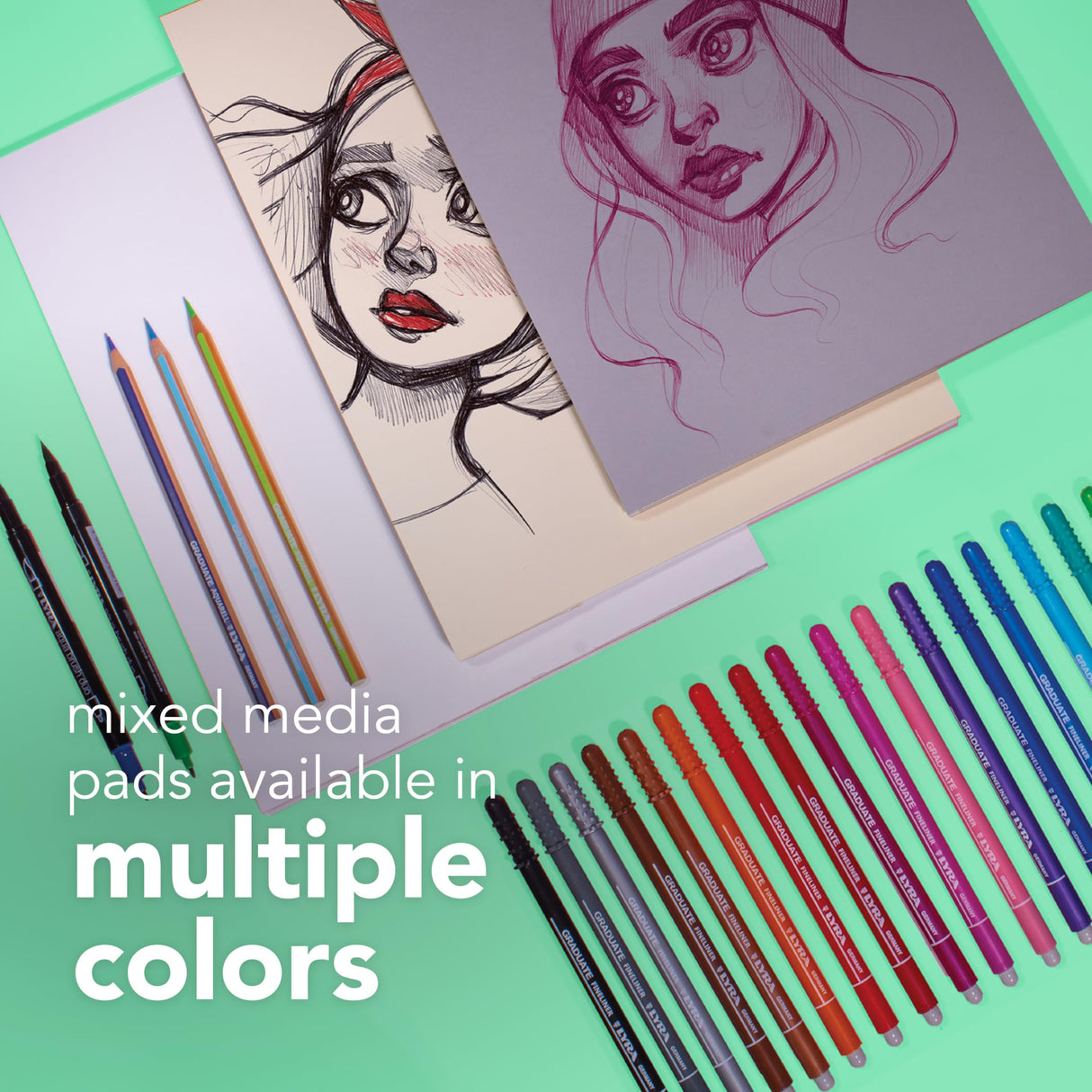 Canson Graduate Black Mixed Media Pad, Foldover, 9x12 inches, 12 Sheets - Artist Paper for Collage, Watercolor, Ink, Pencil, Marker Canson