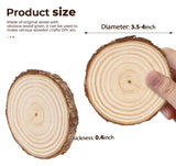 ilauke Wood Slices, 10 Pcs 3.5''-4'' Natural Wood Rounds, Wooden Circles with Bark, Unfinished Wood Kit for Paint DIY Ornaments Christmas Crafts Arts Wedding Decorations ilauke