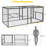 Chicken Coop Run Large Metal Frame Extension Outdoor 14.3ft²Lockable Playpen for Chicken, Rabbit, Duck, Run Only Aivituvin