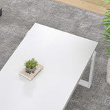 FOLUBAN White Coffee Table, Modern Rustic Wood and Metal Center Table, Rectangle Cocktail Tea Table for Living Room, 47 Inch FOLUBAN