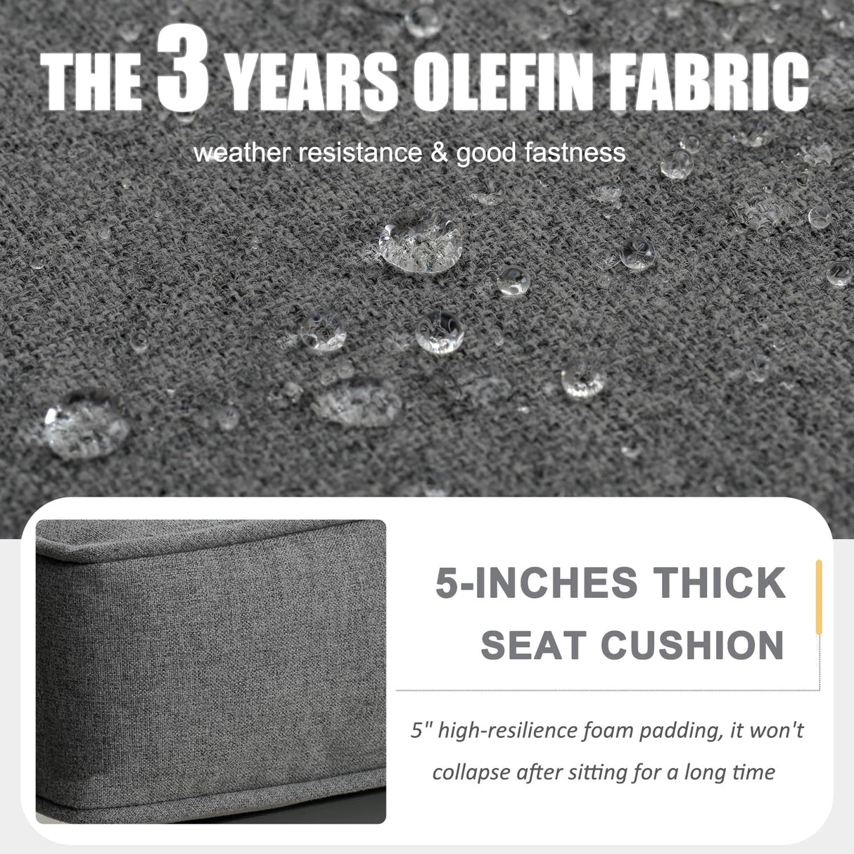 LayinSun Outdoor Aluminum Furniture Set, 5 Pieces Patio Sectional Conversation Chat Sofa Modern Seating Set with Coffee Table LayinSun