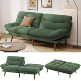 Pipishell Futon Sofa Bed, Modern 66" Futon Couch Convertible to Bed & Lounger, Compact Size, Comfortable Cushions, Durable Construction - Fits Small Spaces, Corduroy (Seaweed Green, 66 Inch) Pipishell