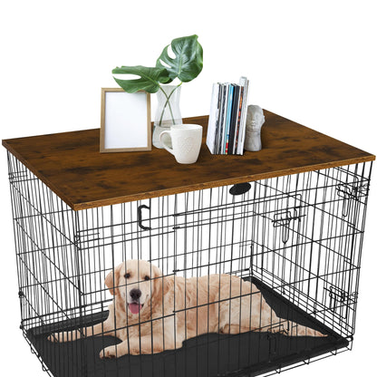 Deblue Dog Crate Table Topper, 48in Dog Kennel Table Topper, Rustic Style Decorative Dog Crate Table Topper for 48 Inches Wire Crate - WoodArtSupply