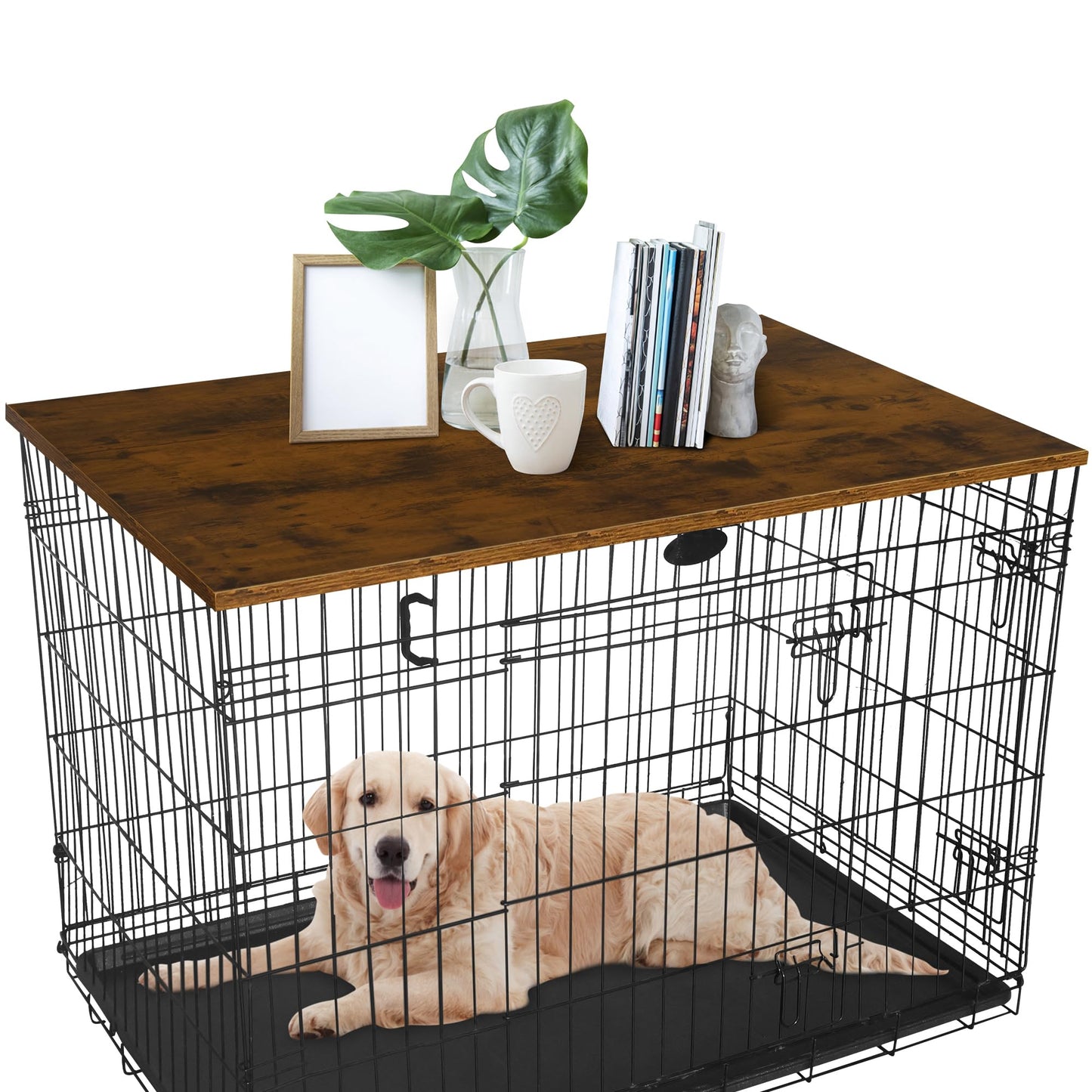 Deblue Dog Crate Topper, Dog Kennel Wood Table Topper-Dog Crate Furniture Cover, AntiqueTable Topper for 42 inches Dog Crate (ONLY Topper) - WoodArtSupply