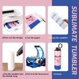 Joyclub 4 Pack Sublimation Water Bottle Blanks 20 oz Sublimation Tumblers with Handle Sports Skinny Insulated Tumblers Bulk Joyclub