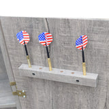 Hathaway Westwood Free-Standing Set-Includes 18, Steel-Tip Darts-Perfect for Family Game Rooms, Basements, Home Bars Dartboard Cabinet, Driftwood Hathaway