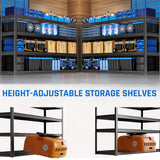 PMKES 67" W Garage Shelving Heavy Duty, 4 Tier Garage Shelves, 68" H Adjustable Storage Shelving Unit, Commercial Metal Shelves for Warehouse, Basement, Shop, 67" W x 20" D x 68" H PMKES