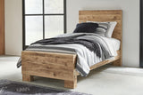 Signature Design by Ashley Hyanna Rustic Twin Panel Bed, Foundation or Box Spring Needed, Light Brown Signature Design by Ashley
