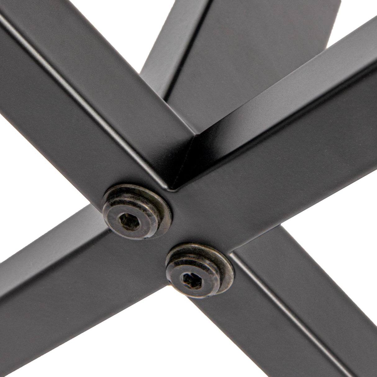 Household Essentials Harper Metal Bench with Boucle Upholstered Cushion, Cream and Black Household Essentials