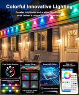 VSKIA Permanent Outdoor Lights for House,200ft 120 RGB+IC Smart Outdoor Decor, 50 Scene Modes, App/Remote Control, IP67 Waterproof, for Christmas, Holiday, Daily & Pool Party Decor VSKIA