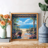 NAIMOER Landscape Diamond Art Kits for Adults Beginner, 5D Diamond Painting Kit, Beach Full Drill Gem Art Mosaic Kits DIY Paint by Diamonds Dot, Diamond Painting Crafts for Home Wall Decor 12x16inch NAIMOER