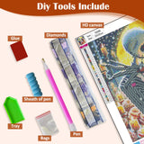 Christmas Jack and Sally Moon Flower Diamond Art Painting Kits for Adults,Diamond Painting Kits for Adults Beginners,5D DIY Full Drill Diamond Dot Gem Art Kits for Adult,Home Wall Decor 13.8x13.8 Inch AWLNKMC