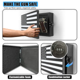 BUYYAH American Flag Gun Concealment Case, 19.7" x 11.8" x 4.9" American Flag Wall Hanging Concealed Gun Cabinet, Combination Lock All Iron Frame for Police Gift BUYYAH
