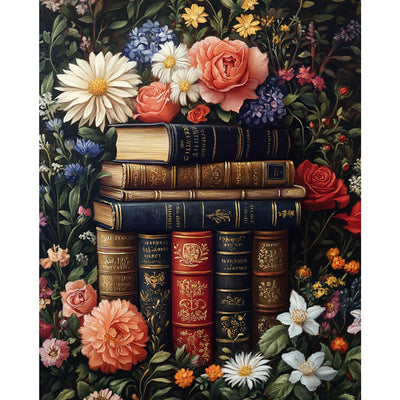 obterie Book Paint by Numbers Kit for Adults Beginner Flowers Oil Painting Kit Adult Paint by Number Kits on Canvas DIY Painting for Beginners Art by Numbers for Gifts Home Wall Decor 16x20 Inch