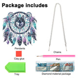 JISHSHAY Diamond Painting Hanging Wolf Diamond Art Pendant Dreamcatcher Gem Art Wind Chimes Gem Painting Hanging Pendant Mosaic Kits for Adults Windchimes Embroidery Kit Suncatchers Sun Catchers JISHSHAY