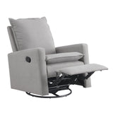 Oxford Baby Uptown Upholstered Swivel Glider and Recliner Nursery Chair, Gray Oxford Baby