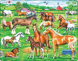 Larsen Puzzles Beautiful Horses 33 Piece Children's Jigsaw Puzzle Larsen