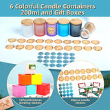Hehinton Candle Making Kits, Professional Double Boiler Wax Melting Pot for Beginners, Complete DIY Kits with Hot Plate, 2Lbs Natural Soy Wax, Thermometer, Dye, 6 Candle Jars Hehinton