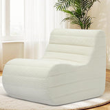 KKdema Bean Bag Chair, Fireside Bean Bags Lazy Sofa Sack, Big Beanbag Chair Floor Couch, Memory Foam Lounge Chair for Bedroom, Living Room, Office and Home, White KKdema