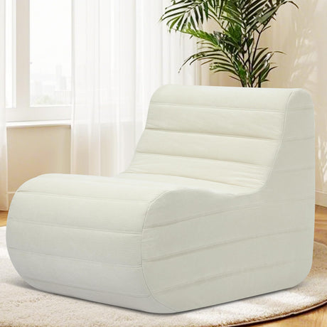 KKdema Bean Bag Chair, Fireside Bean Bags Lazy Sofa Sack, Big Beanbag Chair Floor Couch, Memory Foam Lounge Chair for Bedroom, Living Room, Office and Home, White KKdema