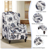 B BAIJIAWEI Wingback Recliner Chair - Tufted Arm Chair Recliner - Fabric Push Back Single Sofa for Living Room Adjustable Backrest (Single, Blue Floral) B BAIJIAWEI