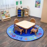 Children’s Factory Baseline Toddler Square Table and Chairs Set, Natural Wood – Includes One 30”, 12” High Square Table and Four 5” High Chairs – Durable, Lightweight, Easy to Move Children's Factory