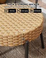 GarveeLife 3 Piece Wicker Patio Bistro Furniture Set, Outdoor Dining Chairs, Includes 2 Rattan Chairs and Tempered Glass Table, for Garden, Backyard, Balcony, Apartment (Black & Brown) GarveeLife