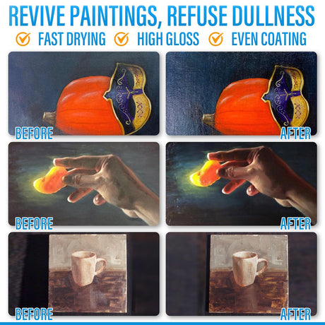 MCTRHG Gloss Varnish for Acrylic Painting, Artist's Acrylic Varnish, Non-Yellowing, Non-Toxic, Anti-Crazing, High Gloss Finish, for Artwork, Acrylics Paint, Suitable for Pro Artists, Hobby Painter MCTRHG