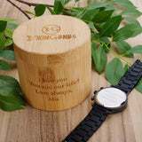 Vikingenes Men's Personalized Wooden Watch – Engraved Wood Watch for Him, Unique Mens Gift, Personalized Wooden Watch, Natural Wood Wristwatch, Personalized Men's Birthday Gift Vikingenes