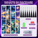 Sitsink Landscape Diamond Art Bookmarks - 8 Pcs Polar Lights Aurora Diamond Painting Kits Bookmarks Set Scenery Design Sitsink