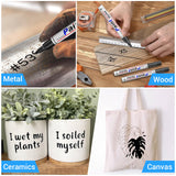 DAPAWIN Black Paint Pen Permanent Markers Waterproof -4 Black paint markers,paint marker for Metal,Rocks,Wood,Plastic,Tire,Glass,Fabric,label,Medium Tip,Oil Based Paint Markers Black Markers Permanent DAPAWIN