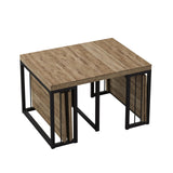 NTYUNRR 23.6" - 118" Extendable Dining Room Table, Modern Extra Long Folding Dining Tables for 2-10 People, Outdoor Patio Furniture Set, Adjustable Kitchen Dinner Table, Ancient Wood NTYUNRR