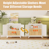 Metal Storage Cabinet with 2 Doors, 48" H White Sideboard Cabinet, Small Kitchen Pantry with Adjustable Shelf, Coffee Bar Cabinets, Storage Cabinets for Kitchen, Pantry, Living Room, Office MetalMax