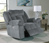 Signature Design by Ashley Tip-Off Casual Wall Hugger Power Recliner with Adjustable Headrest and USB Ports, Gray Signature Design by Ashley