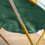 Flash Furniture Gwen Oversize Folding Saucer Chair - Emerald Faux Fur Moon Chair - Soft Gold Metal Frame - 38" Portable Folding Chair - for Dorm and Bedroom Flash Furniture