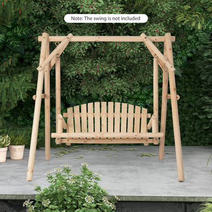 Tangkula 770lbs Porch Swing Frame, Heavy Duty A-Frame Wooden Swing Stand with Reinforced Bars, Freestanding Log Porch Swing Frame Only for DIY Painting, Ideal for Porch, Lawn, Garden, Backyar - WoodArtSupply