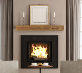 48" Rustic Wood Fireplace Mantel | Wall-Mounted & Floating Shelf for Home Decor Mederlo