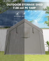 VerisShade 10 x 10 ft Carport Storage Shed, Shelter Logic with 2 Roll-up Zipper Door, Heavy Duty Waterproof Tarp, Storage Tent for ATV, Motorcycle, Bike, Garden Tools, Firewood VerisShade