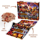 Halloween Holiday Horror Puzzles for Adults 1000 Pieces, Fall Barn Jigsaw Puzzle, Scary Pumpkin Ghost Puzzles BBOLDIN