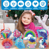 8 Packs Poke in Crafts Art Kits for Girl, Unicorn Mermaid Mess Free Kids' Paper Craft Kits, Birthday Gift for Girls 4 5 6 7 8 9 Years Old, DIY Presents, Mess Free Art Activity ATFUNSHOP